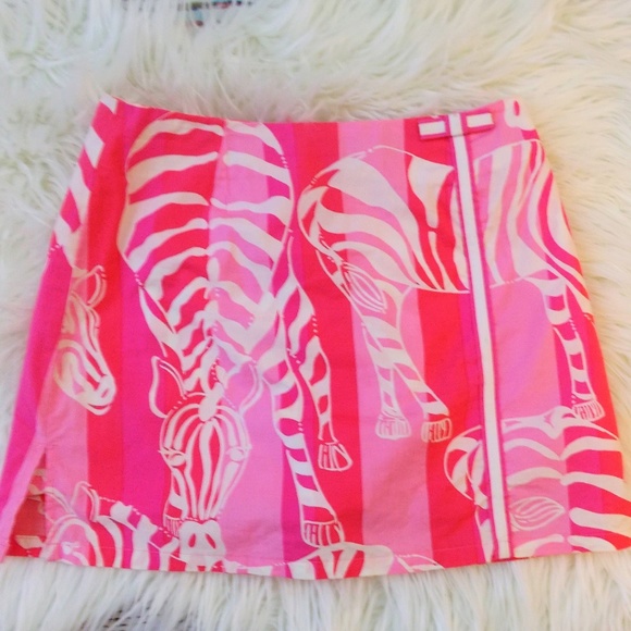 Lilly Pulitzer Pants - Lilly Pulitzer El Casa Loco Zebra pink skort sz 2